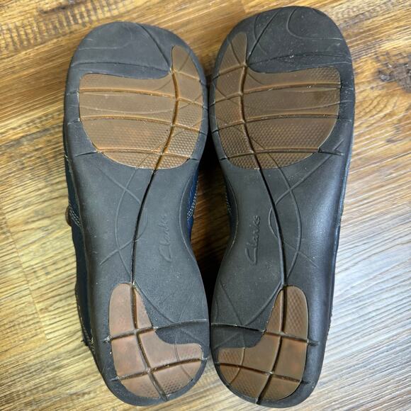 Clarks Unstructured size 10 Un Loop blue leather loafers slip on comfort - Picture 10 of 11